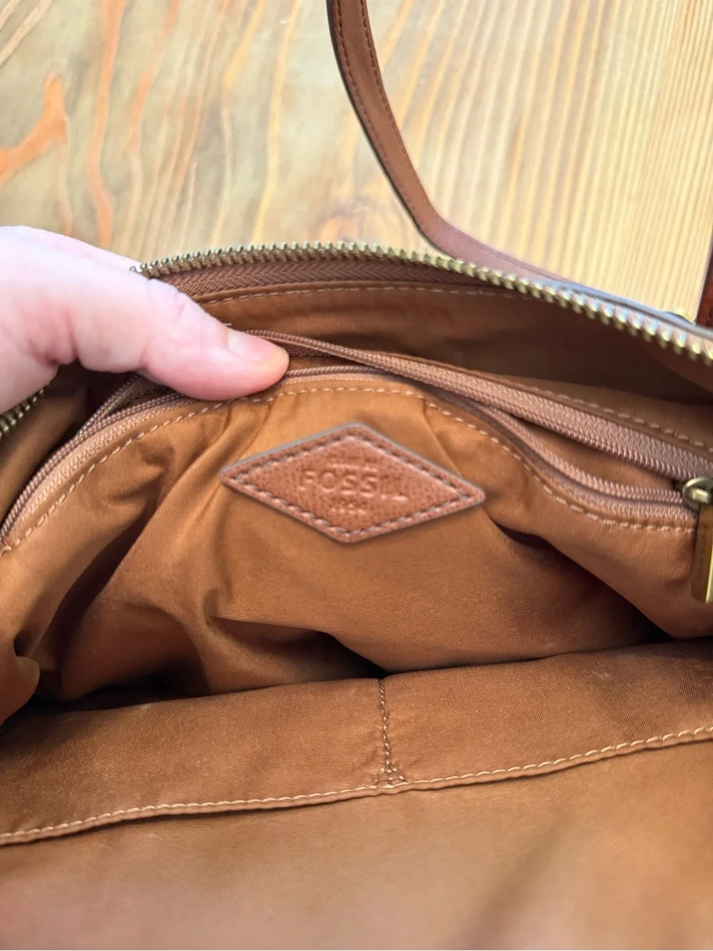 Fossil Brown Leather Convertible Backpack Tote